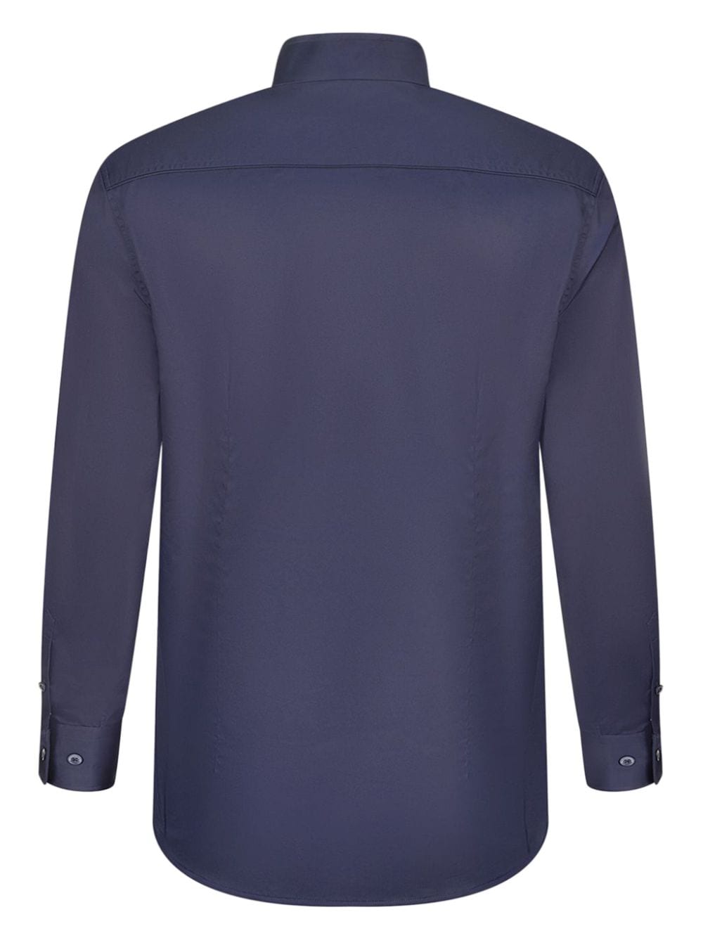 Shop Shanghai Tang Band-collar Shirt In Blue