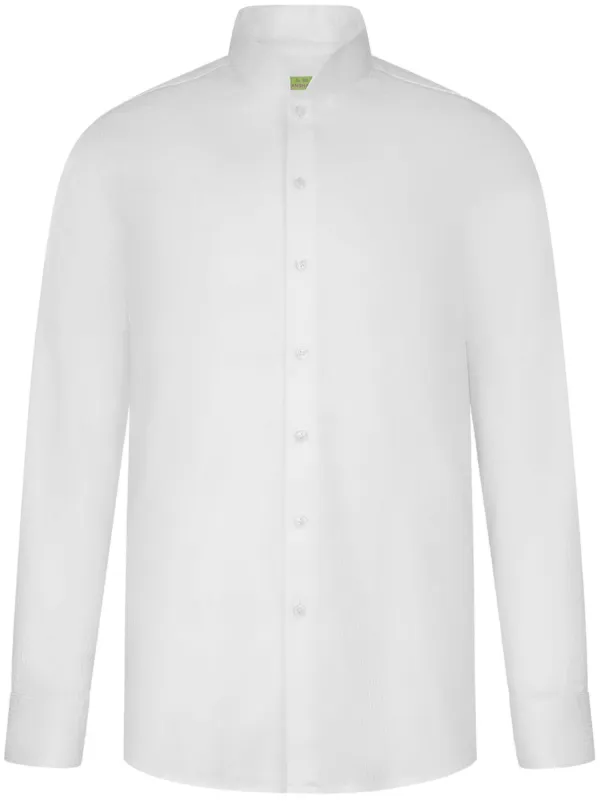 Banded collar dress shirt hotsell