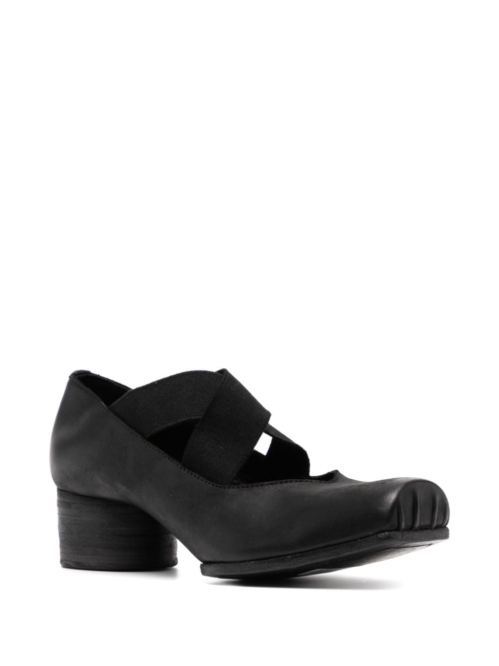 Shop Uma Wang Leather Ballerina Shoes In Black