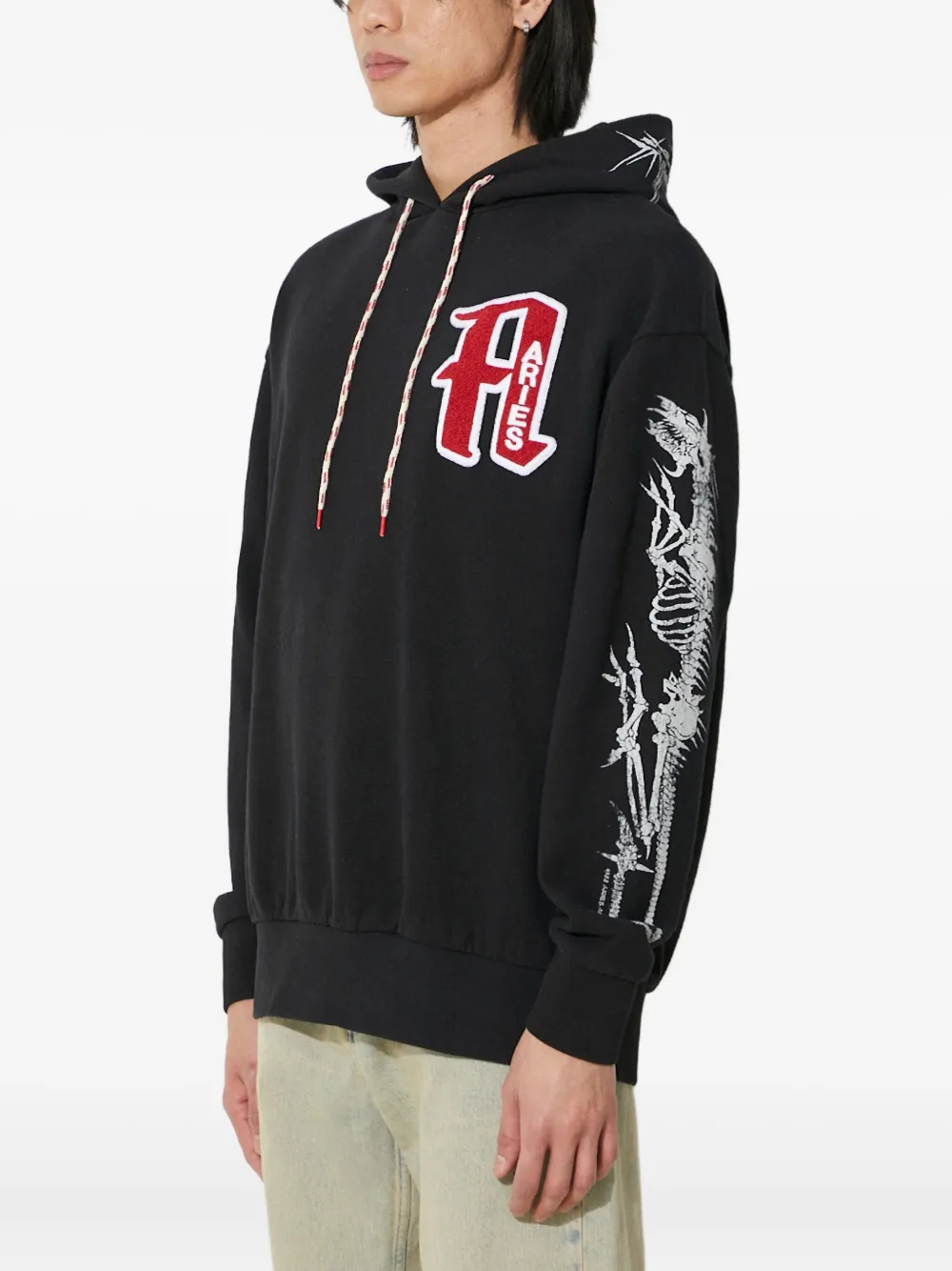 Aries embroidered skeleton-print hoodie | Hoodies | Image 2