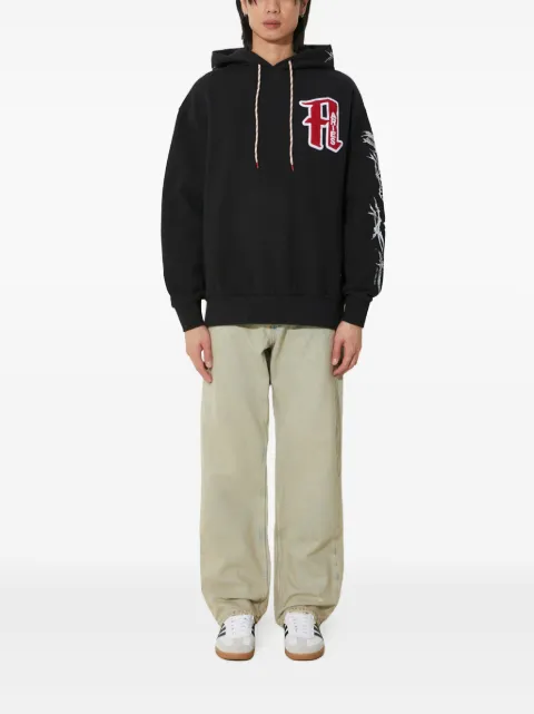 Aries embroidered skeleton-print hoodie