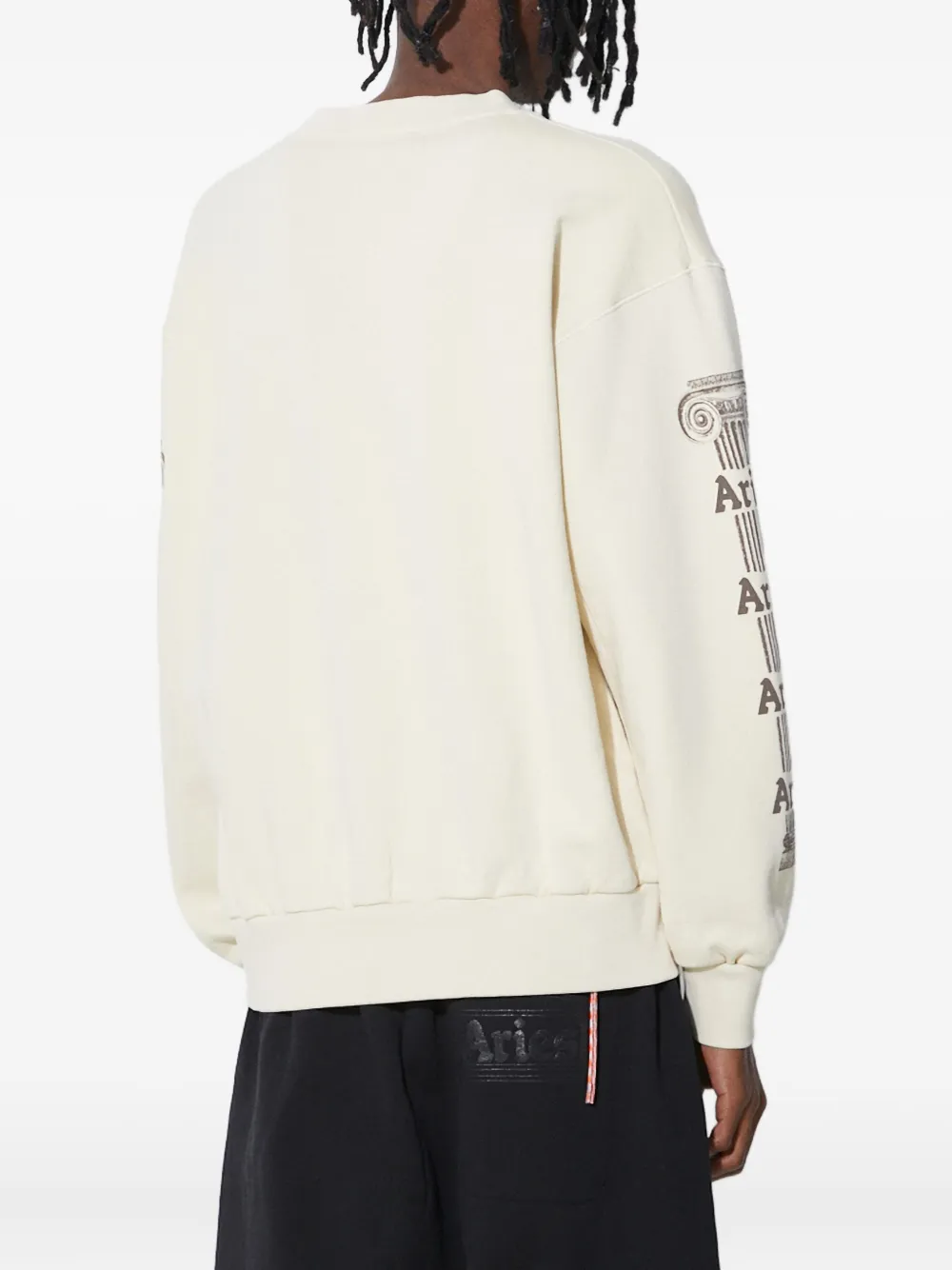 Aries Sweater met tempelprint Wit