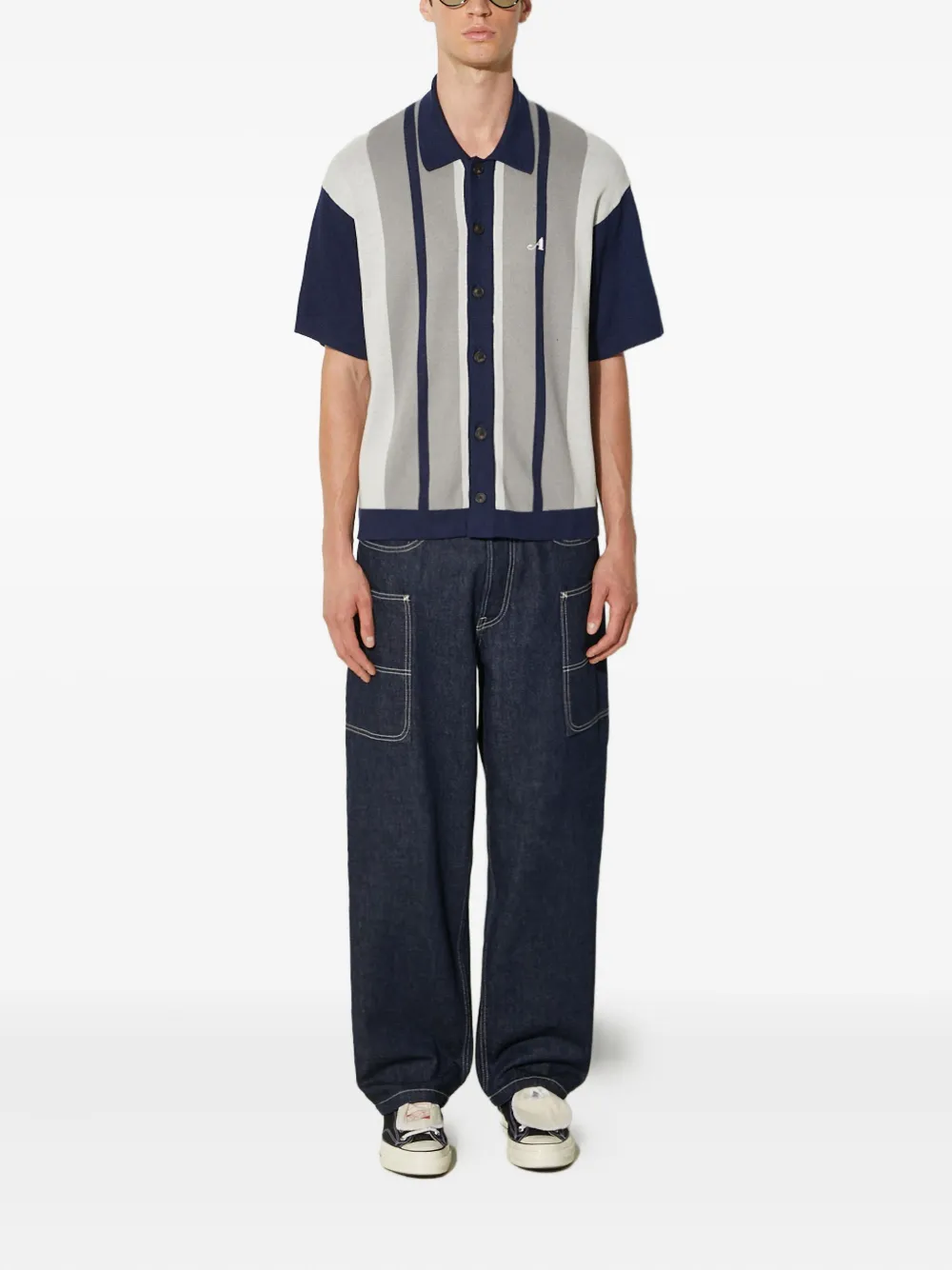 Awake NY stripe panel shirt - Grijs