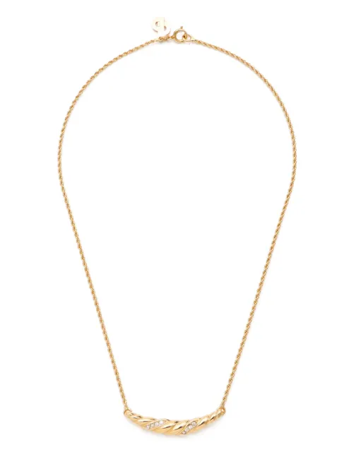Christian Dior Pre-Owned rhinestone-embellished rope-chain necklace