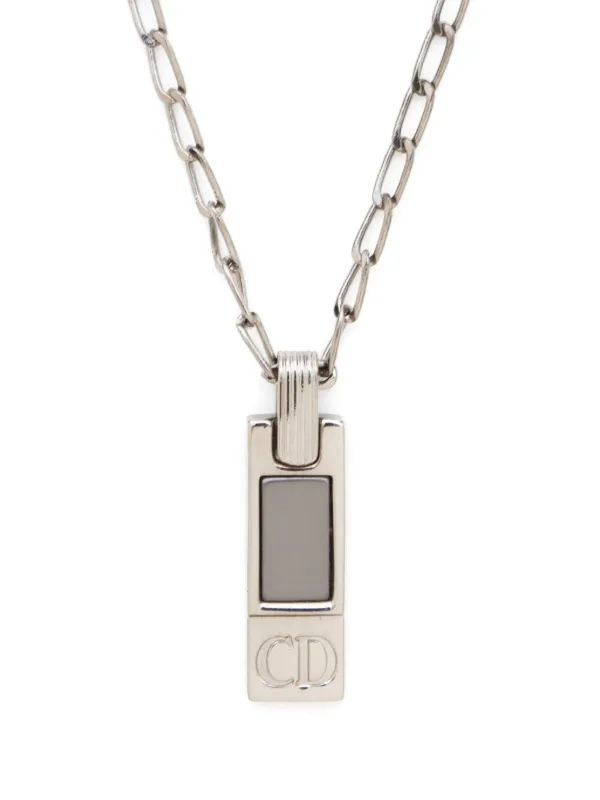 Dior tag necklace best sale