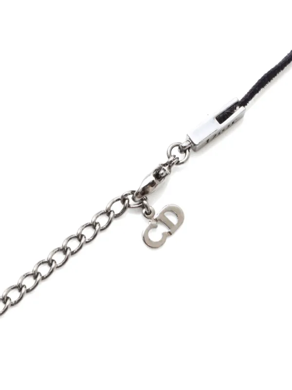 Christian Dior Pre-Owned cross-charm rhinestone-embellished