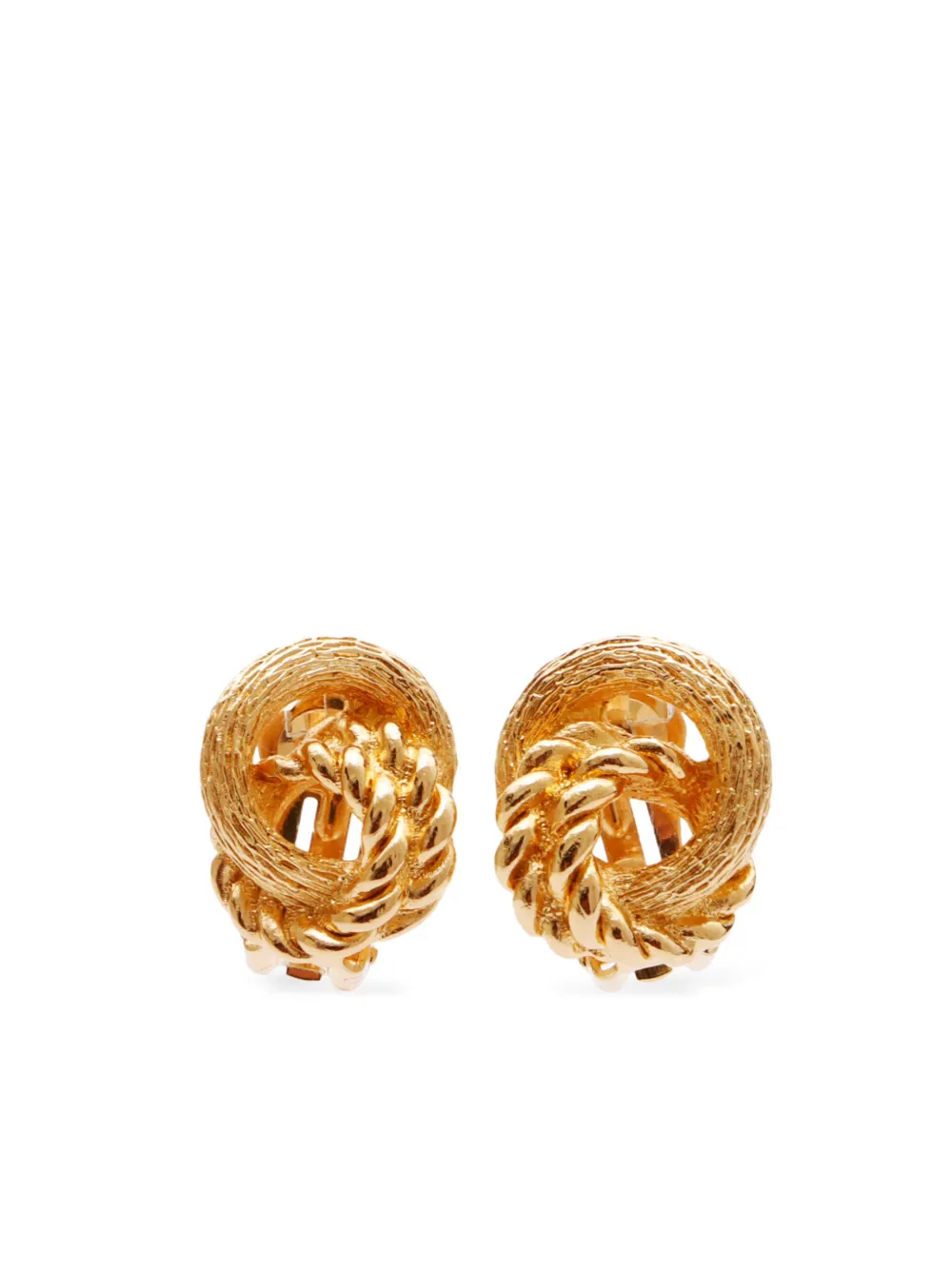 Christian Dior Pre-Owned aretes de clip con diseño retorcido | dorado | Image 1