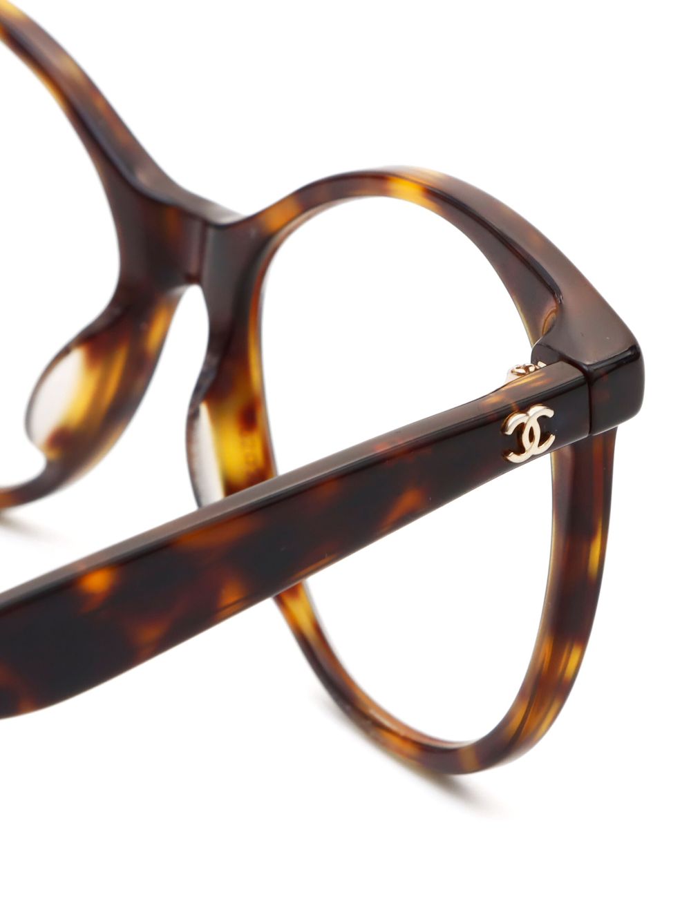 CHANEL CC tortoiseshell-effect glasses Women