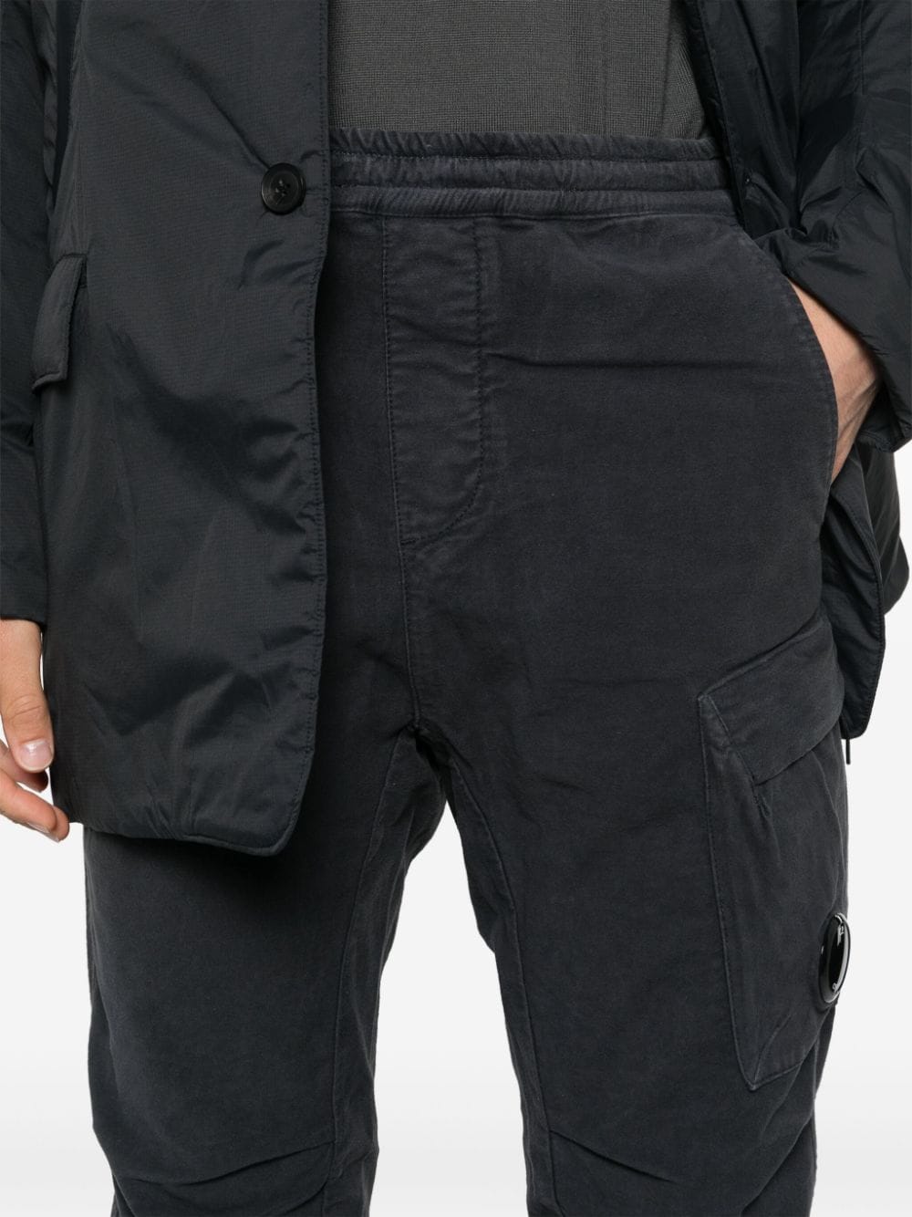 Shop C.p. Company Lens-detail Cargo Pants In Black