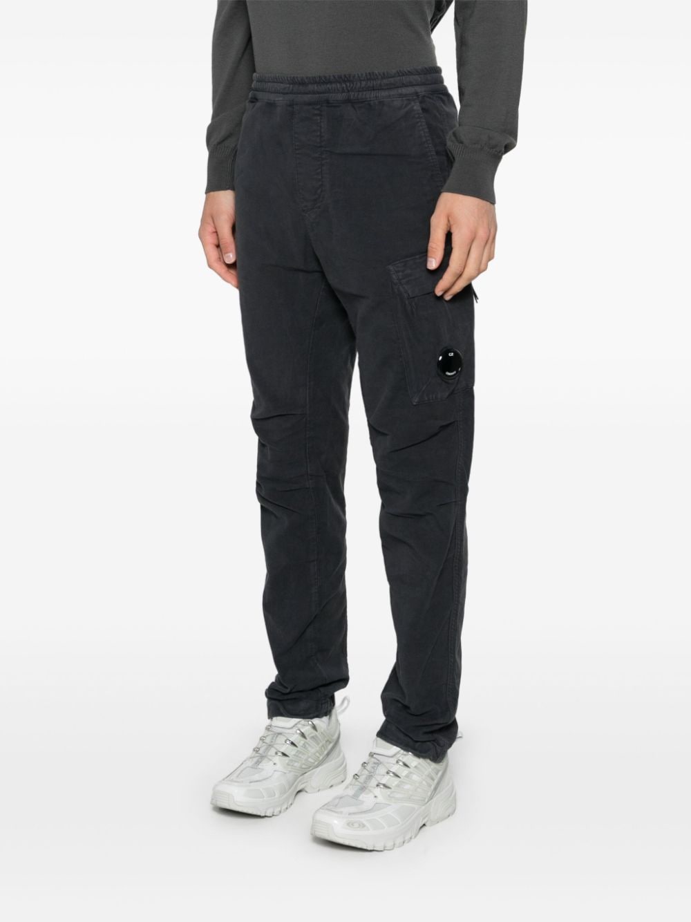 Shop C.p. Company Lens-detail Cargo Pants In Black