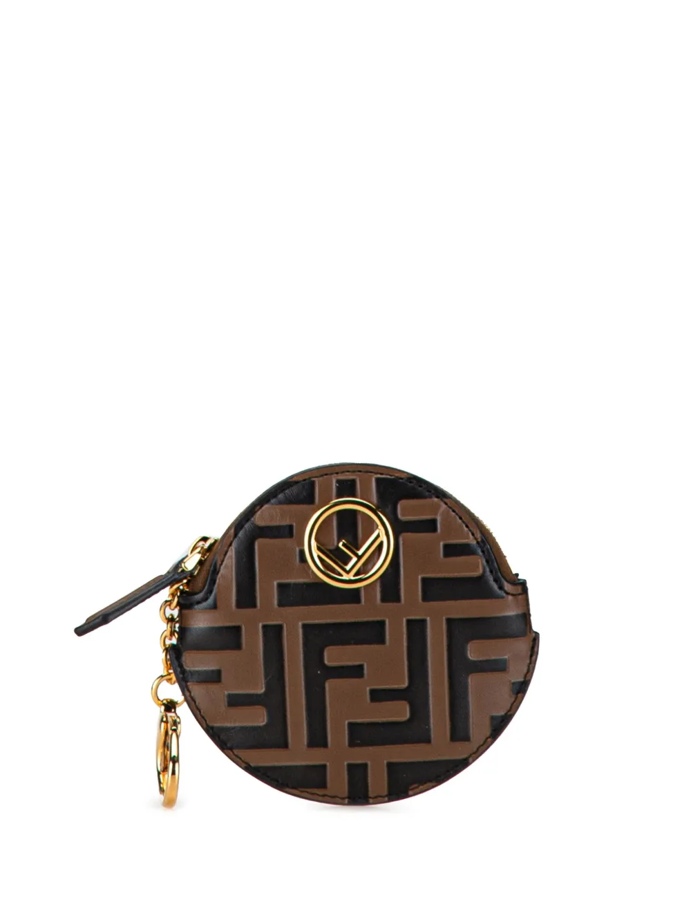 Fendi Pre Owned Portamonete Tondo Con Motivo Zucca 2010 2023 Marrone FARFETCH IT