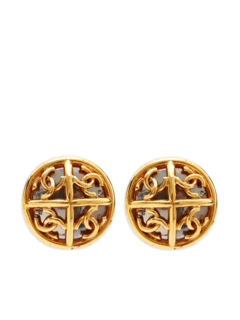CHANEL Pre-Owned 1993 CC stud clip-on earrings