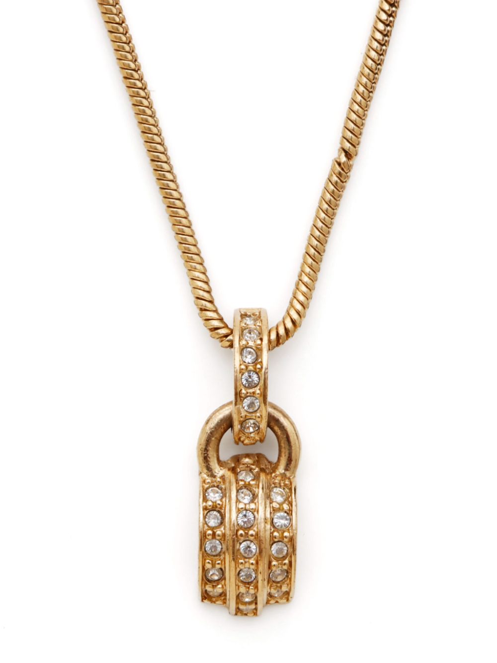 Christian Dior Pre-Owned rhinestone-embellished pendant necklace - Goud