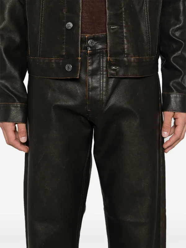 パンツ sunflower leather pants Sunflower Loose Trousers | Brown | FARFETCH