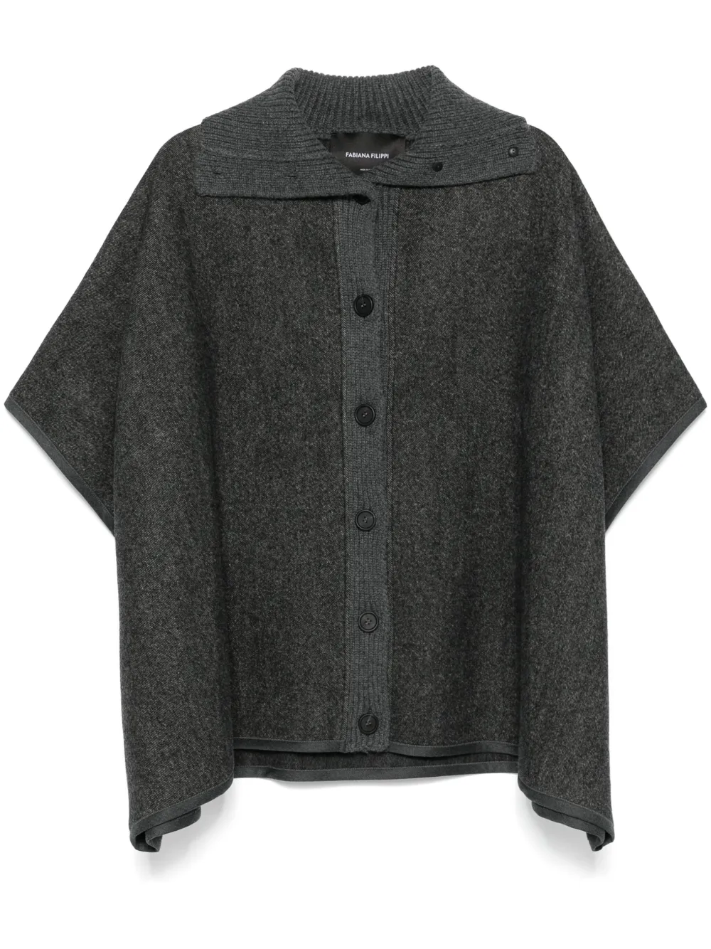 Fabiana Filippi Poncho met vleermuismouwen Grijs