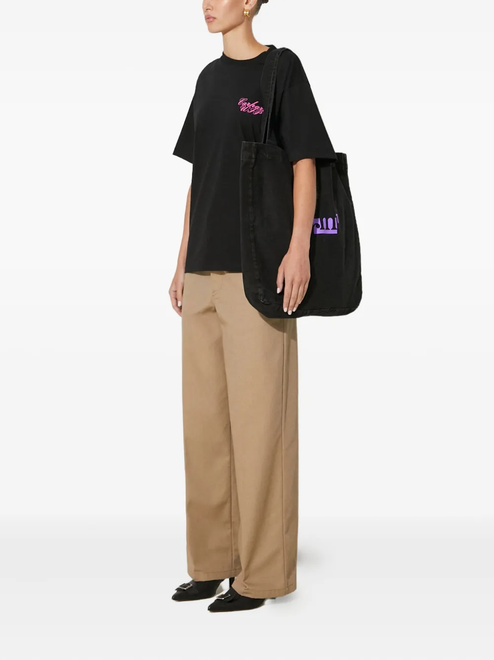 Carhartt WIP logo-patch Trousers | Straight-Leg Pants | Image 2