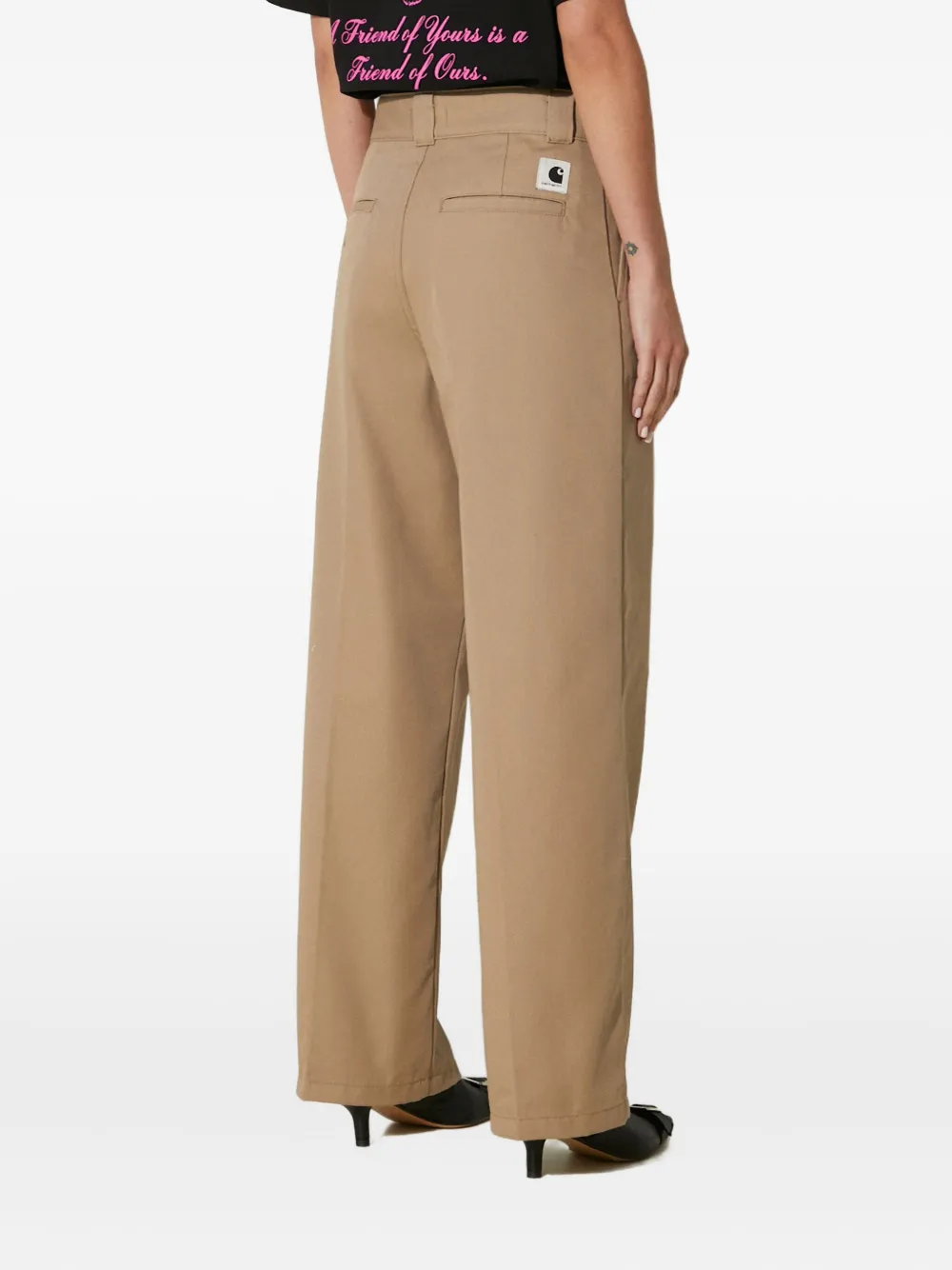 Carhartt Logo-patch Trousers In Neutral
