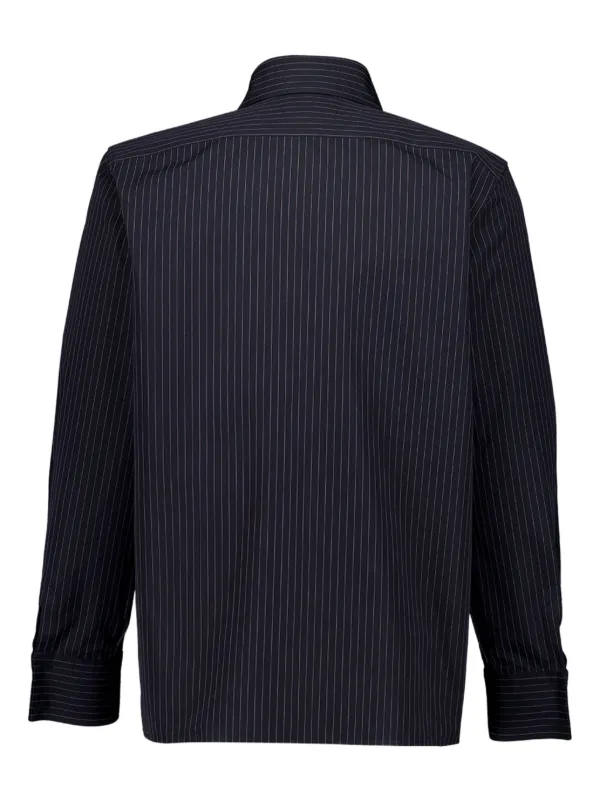 Saint Laurent Cassandre Striped Shirt | Black | FARFETCH