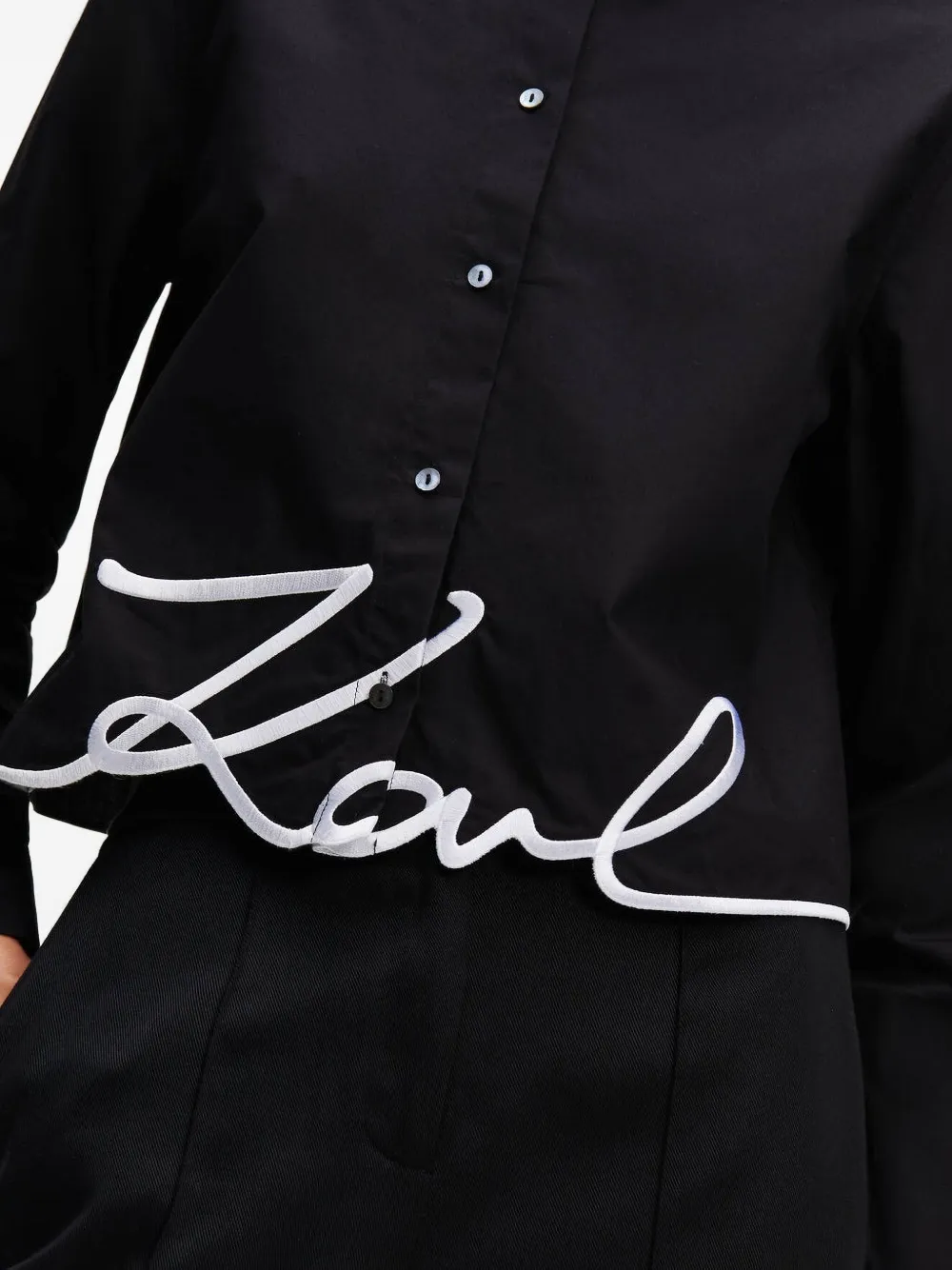 Karl Lagerfeld Blouse met borduurwerk Zwart