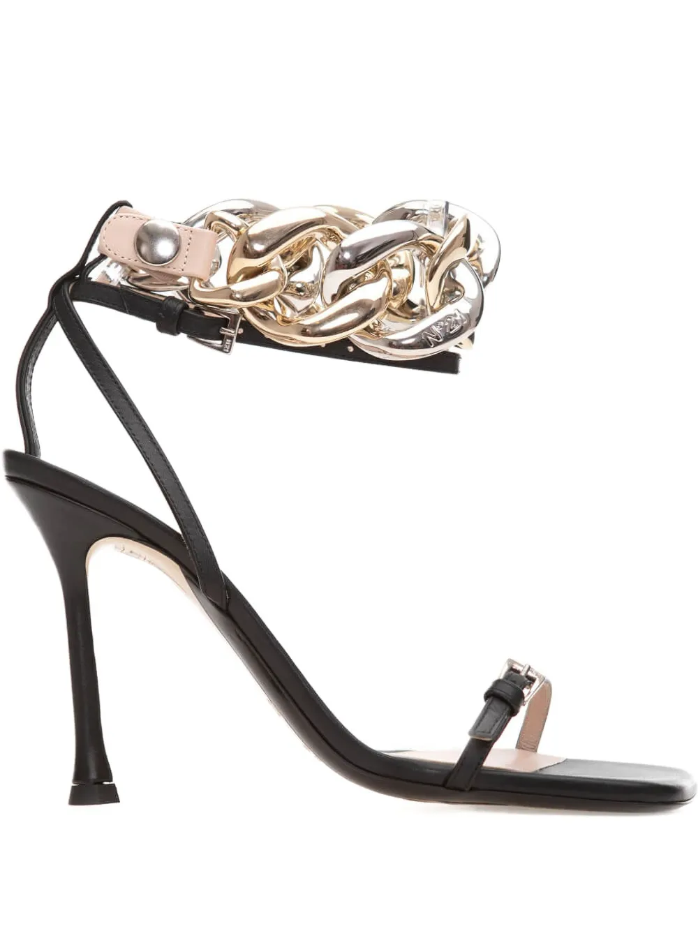 Nº21 chain heeled sandals | Black | Image 1