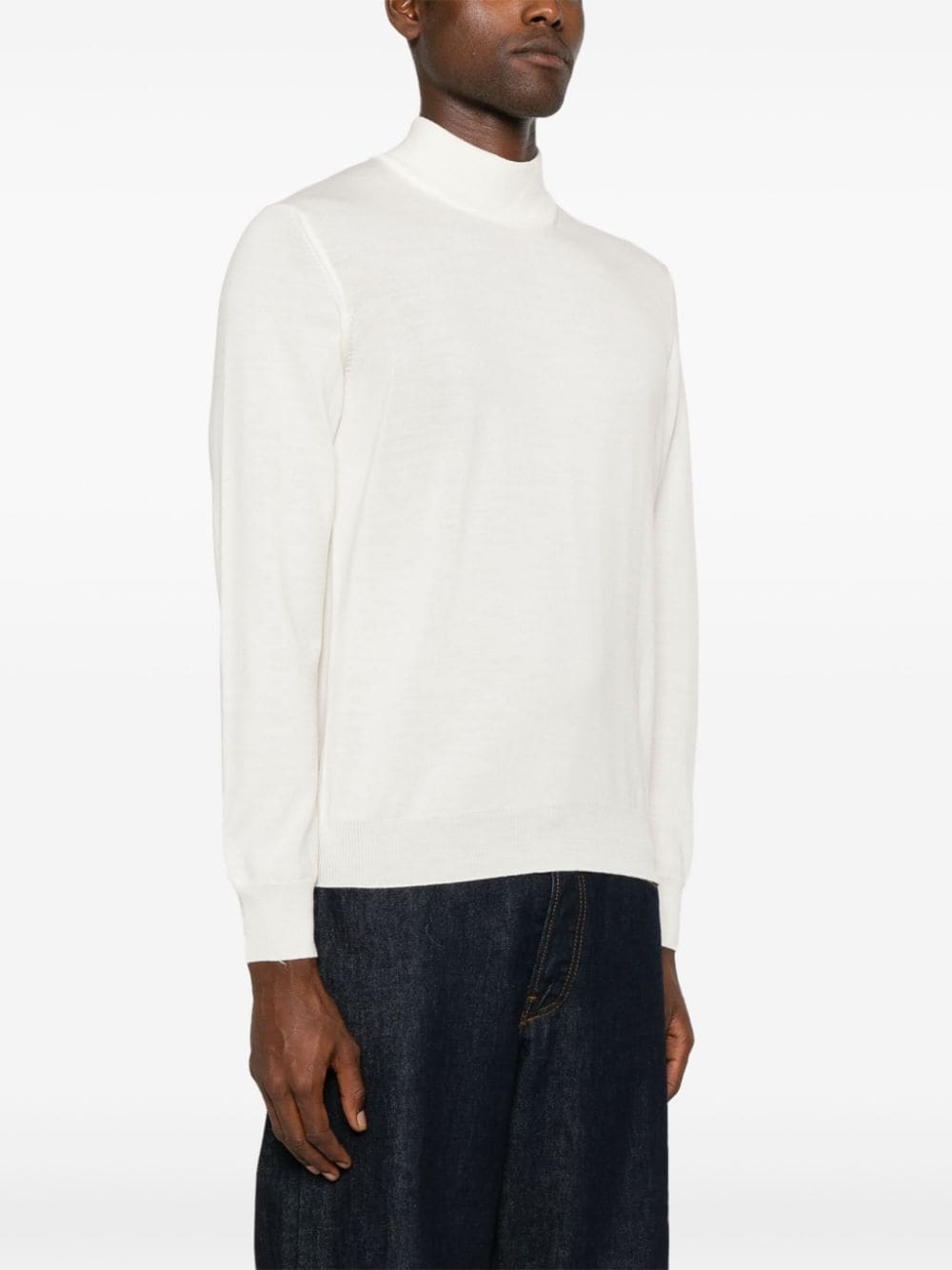 Shop Tagliatore Wool Sweater In White