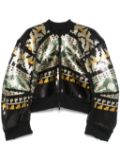 sacai sequinned bomber jacket - Black