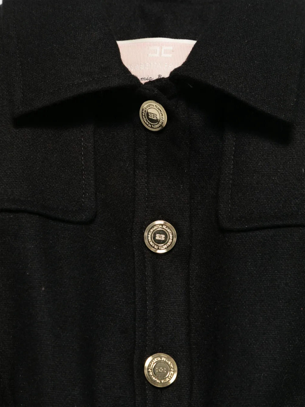 Shop Elisabetta Franchi La Mia Bambina Cropped Bomber Jacket In Black