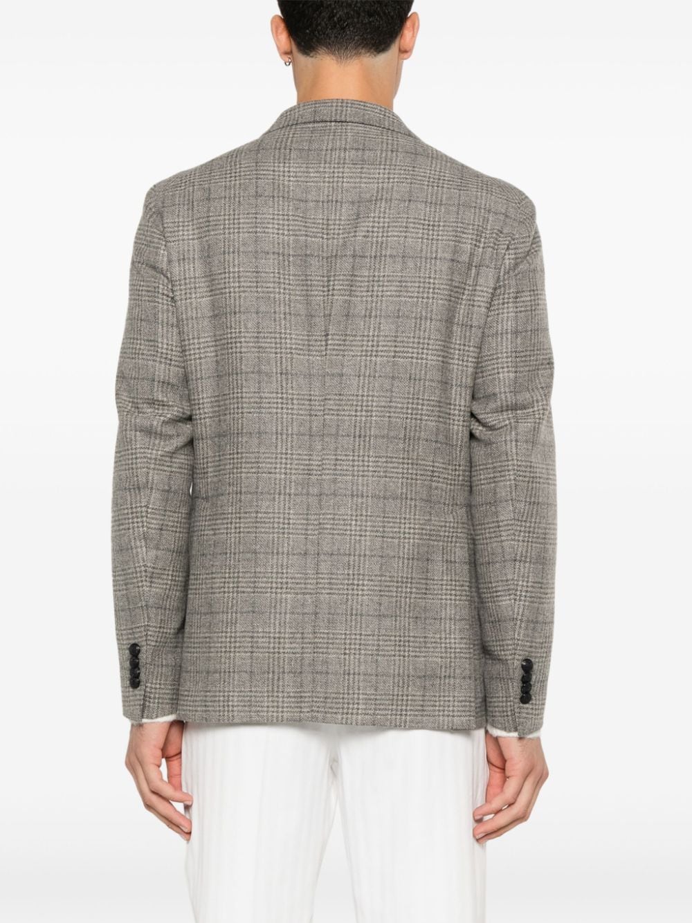 Shop Tagliatore Plaid Blazer In Grey