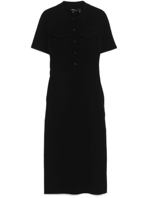 Theory vestido midi estilo militar