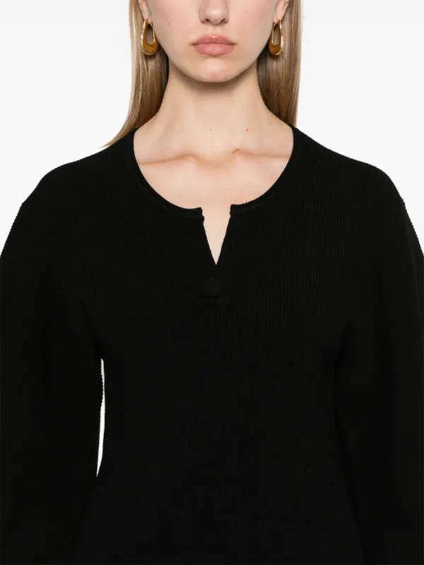 “By Malene Birger” DielleVネックプリーツミニドレス Black Patou | ウール ピナフォア ミニドレス