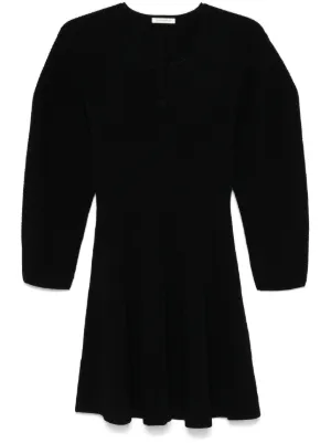 daphne black sleeved mini dress ISABEL MARANT broderie-anglaise Minidress | Back in stock Black Long Sleeve Square Color:Free Cusom Color Off Shoulder