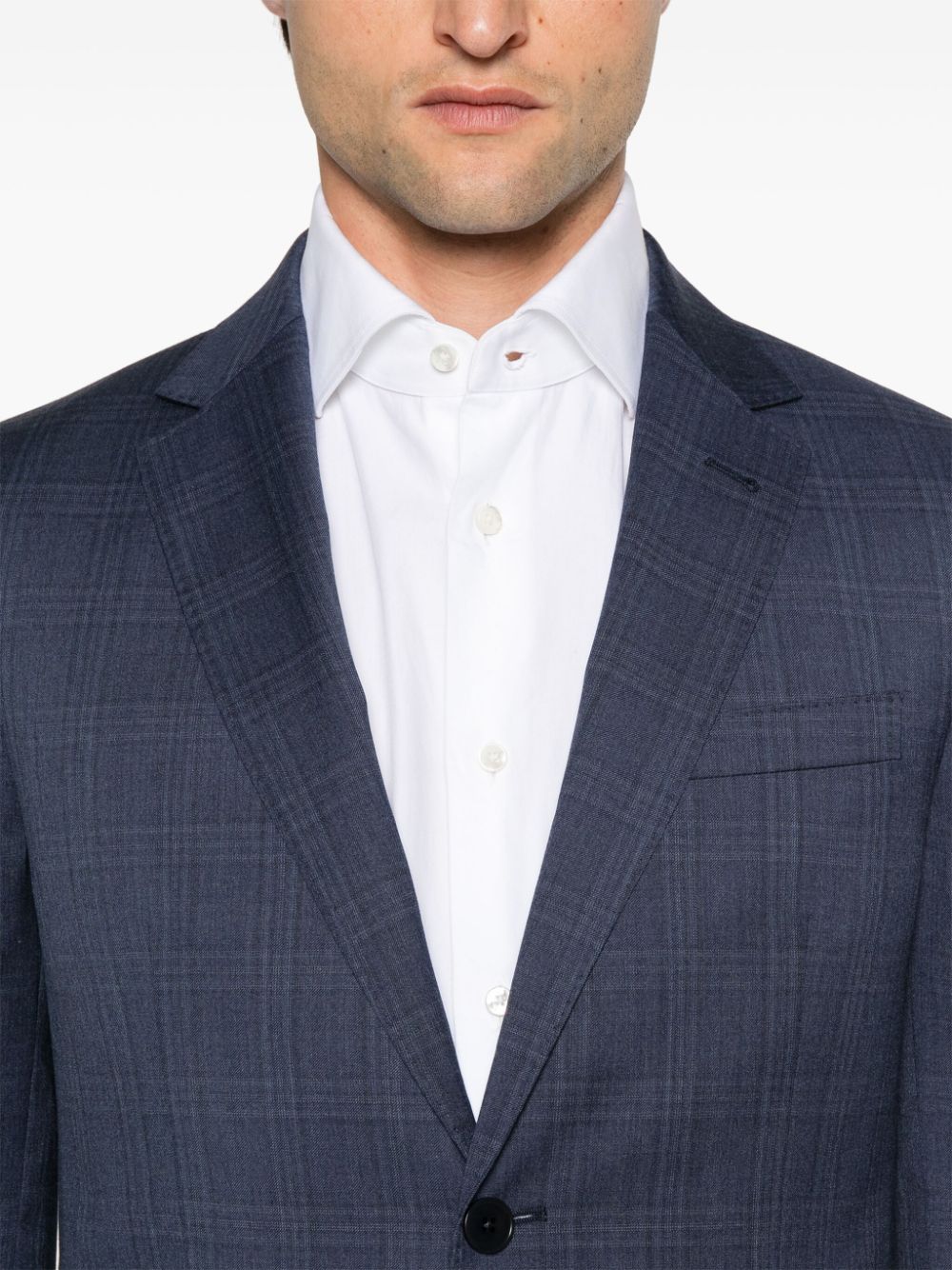 Shop Zegna Plaid Suit In Blue