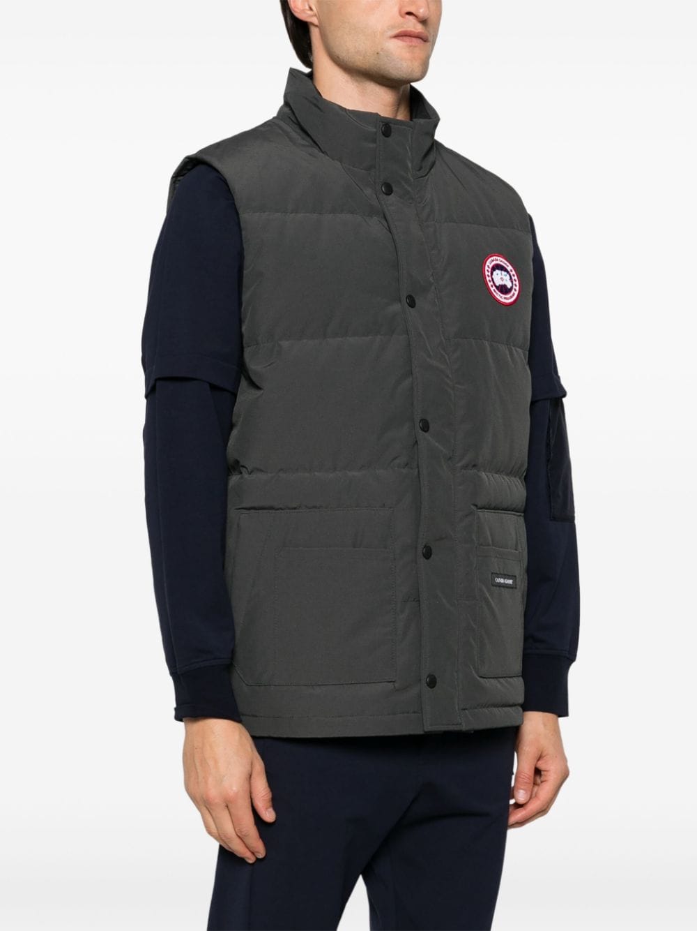 Shop Canada Goose Logo-patch Gilet In Grey