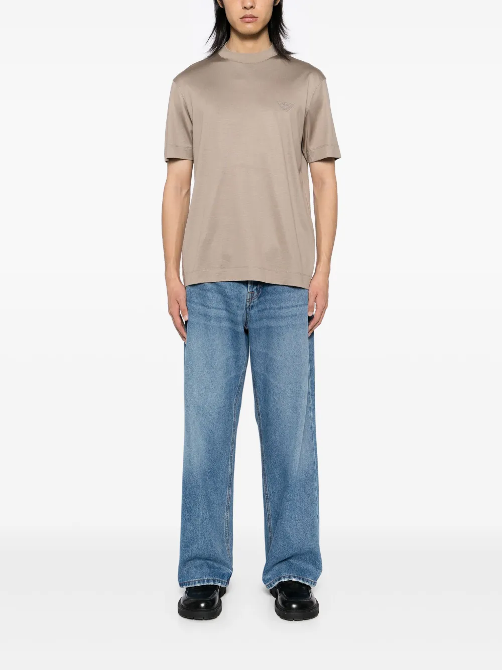 Emporio Armani T-shirt met logopatch - Bruin