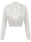 Elisabetta Franchi cropped jacquard blouse - Neutrals