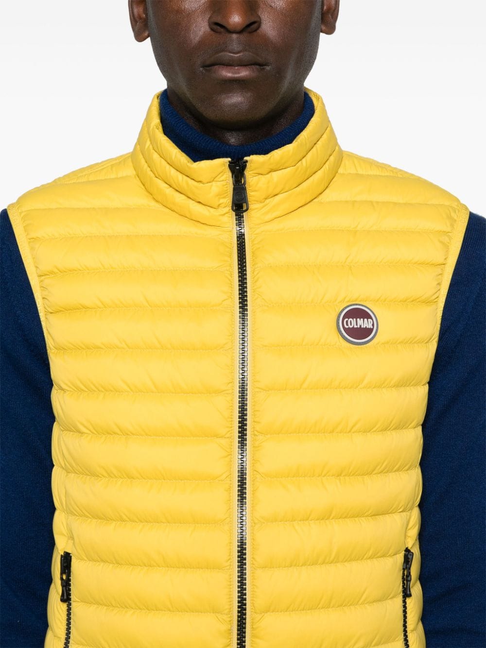 Shop Colmar Quilted Gilet In Yellow