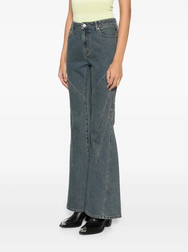 Feng Chen Wang Flared Jeans | Blue | FARFETCH IN