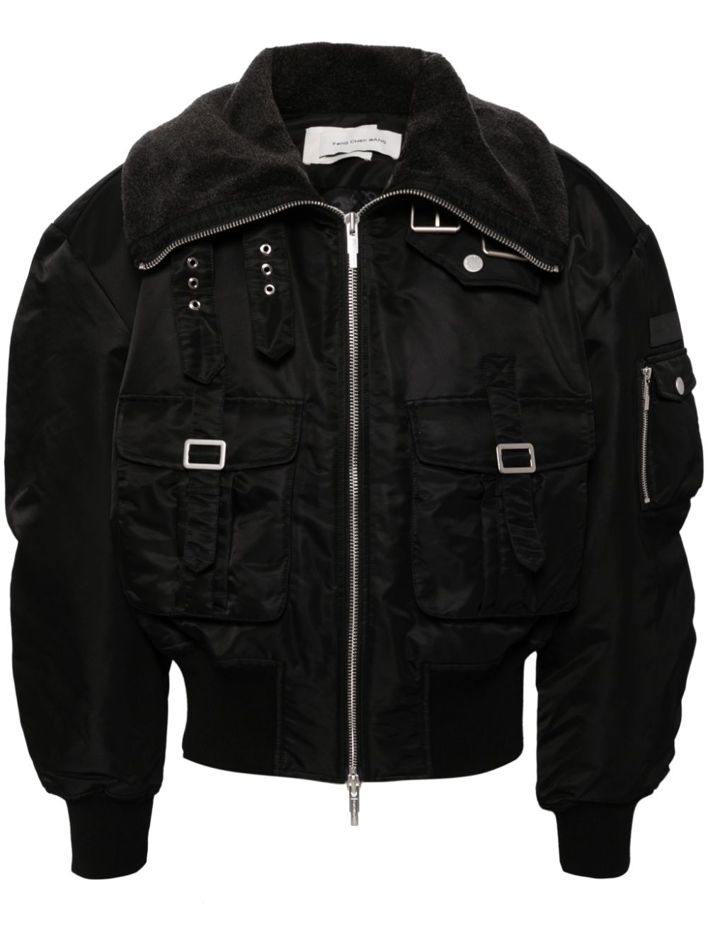 buckle-collar fastening jacket