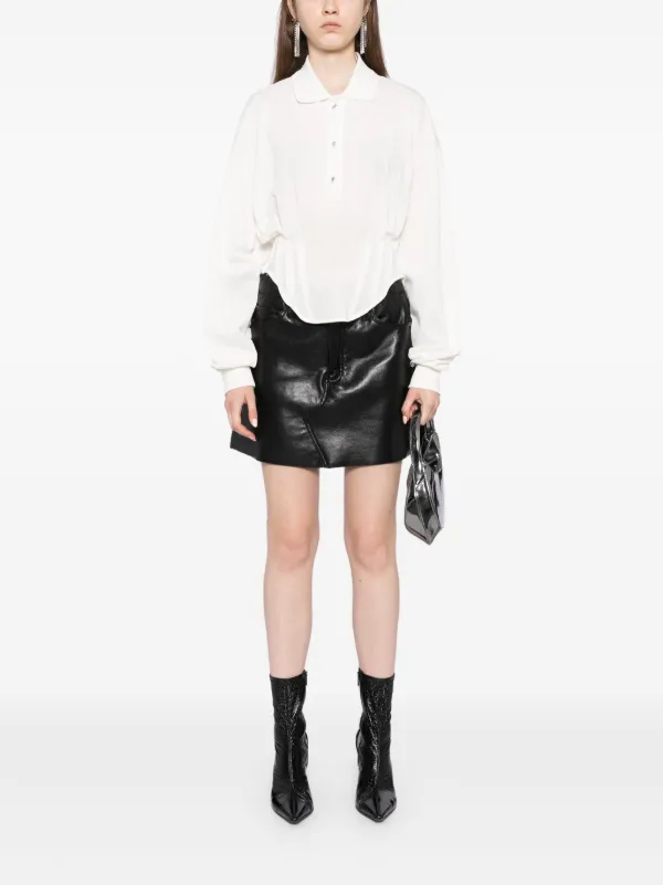 Mugler Camisa Polo Com Corset Branco FARFETCH BR