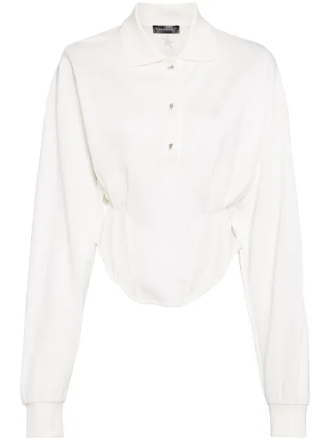 Mugler playera tipo polo estilo corset