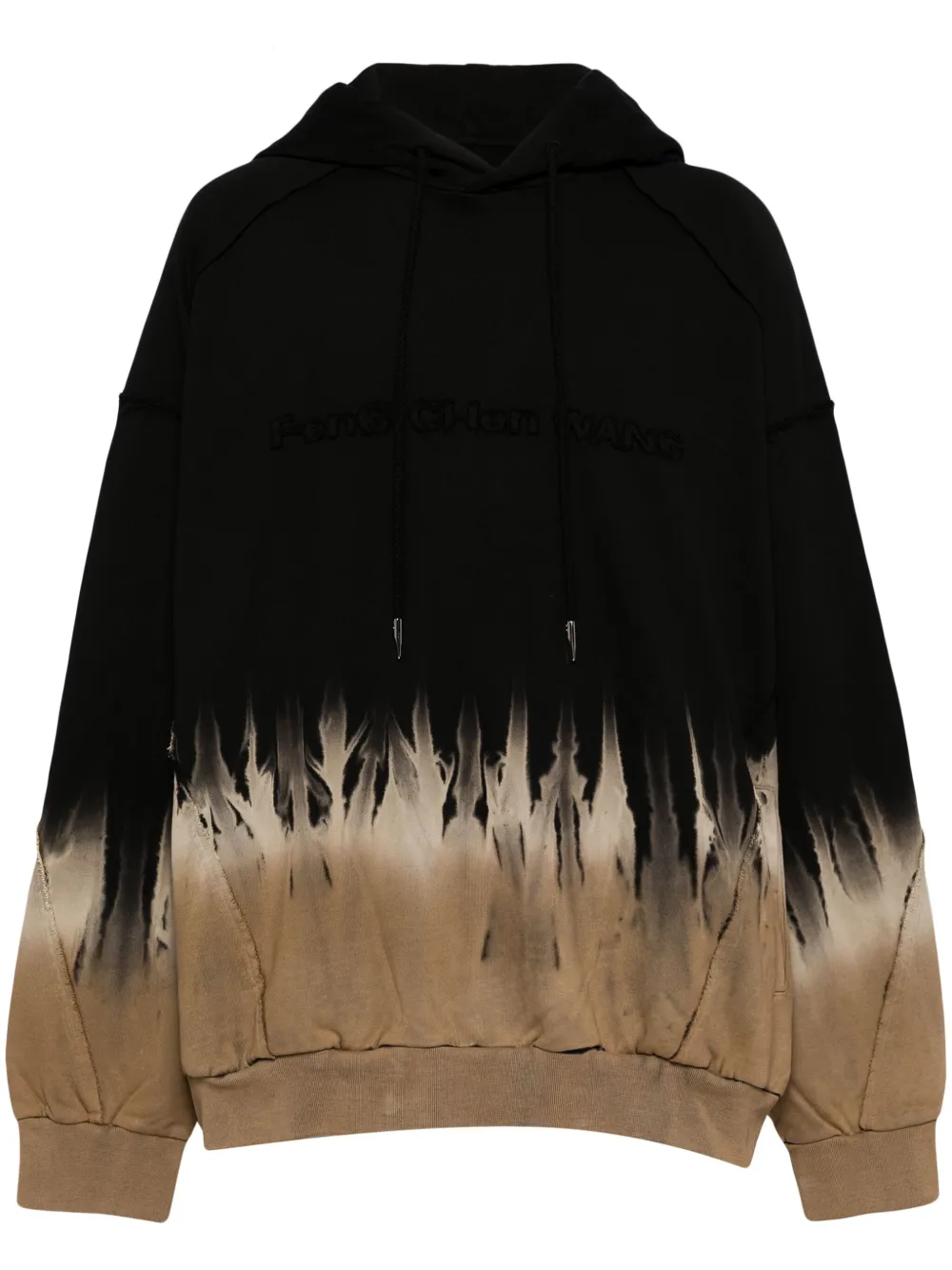 Feng Chen Wang raw-cut finish hoodie - Black