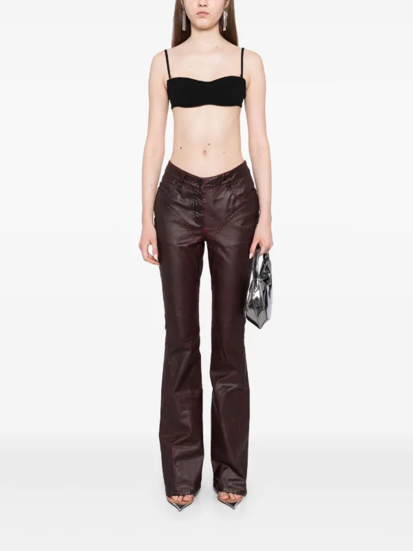 Mugler Waxed Flared Jeans | Red | FARFETCH Mugler Waxed Flared Jeans | Red | FARFETCH