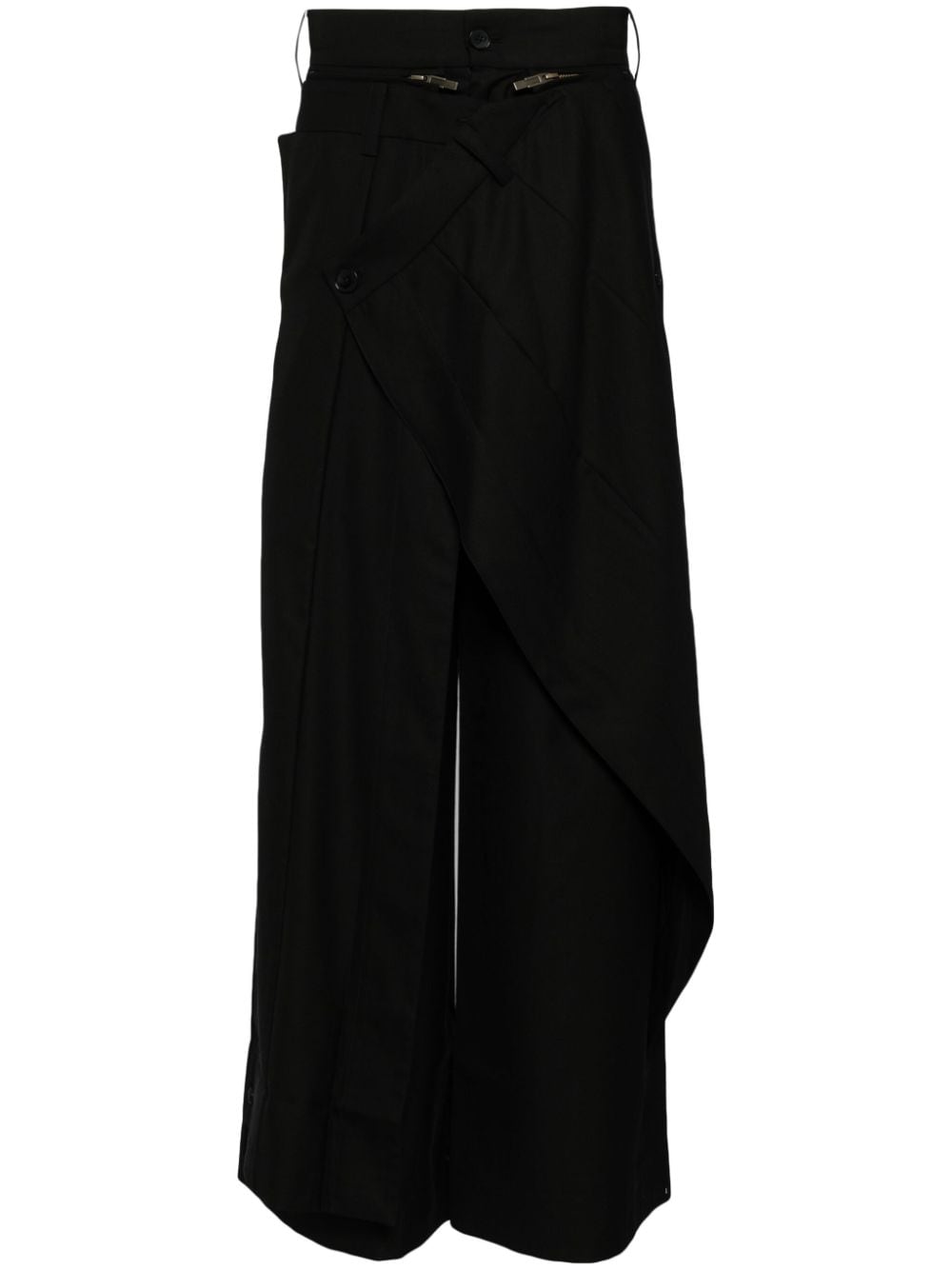 Feng Chen Wang panelled wide-leg trousers - Black