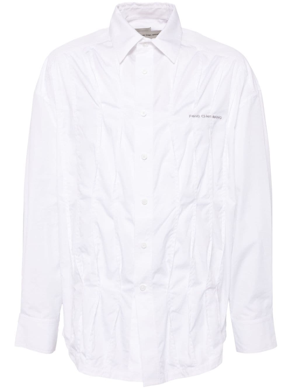 Feng Chen Wang pleated shirt - White