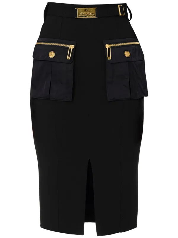 ELISABETTA FRANCHI ブラックショートパンツ 40 25140942_55301667_600.jpg