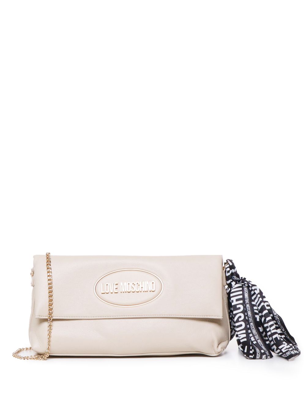 Shop Love Moschino Logo Crossbody Bag In White