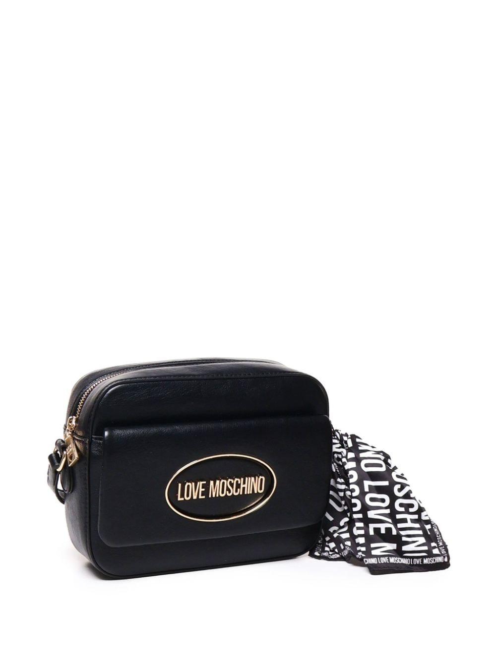 Shop Love Moschino Logo Crossbody Bag In Black