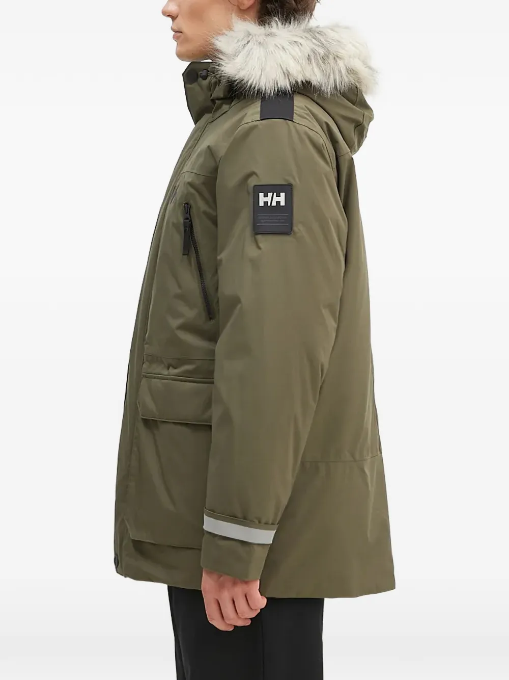 Helly Hansen Parka met capuchon en afwerking Groen