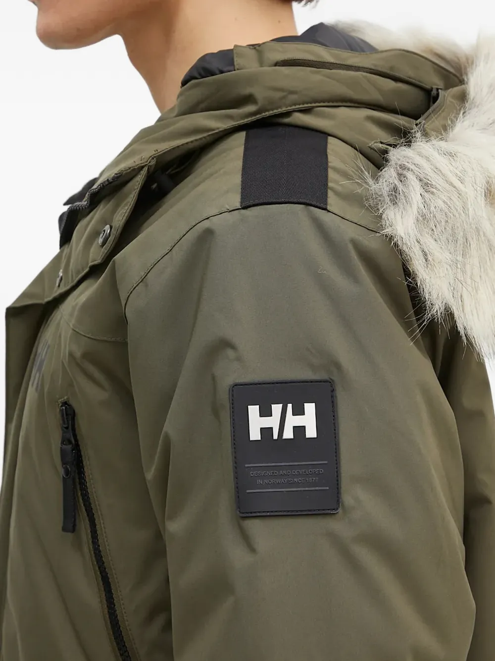 Helly Hansen Parka met capuchon en afwerking Groen