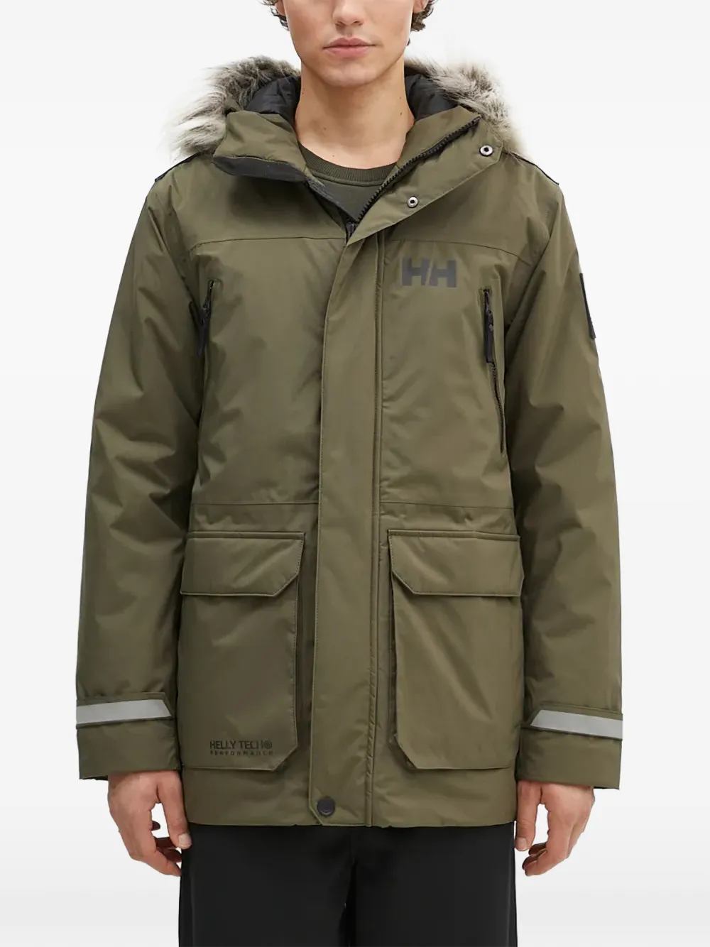 Helly Hansen trimmed hooded parka | Green | Image 1